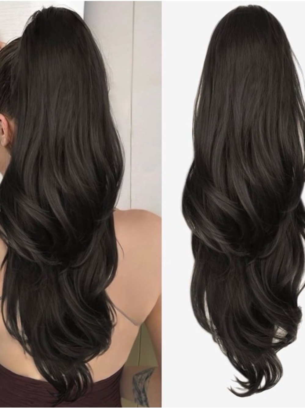NWT Black High Ponytail Extensions